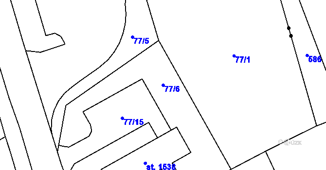 Parcela st. 77/6 v KÚ Horní Staré Město, Katastrální mapa