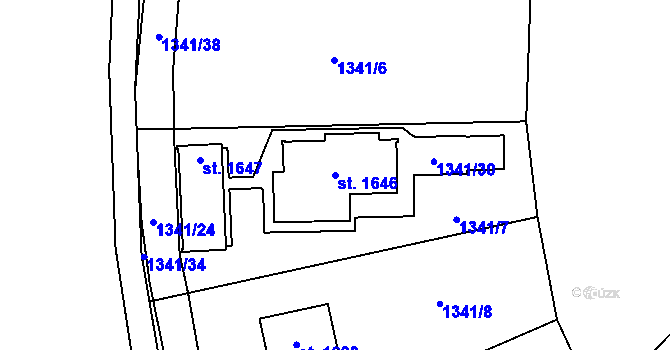 Parcela st. 1646 v KÚ Horní Staré Město, Katastrální mapa