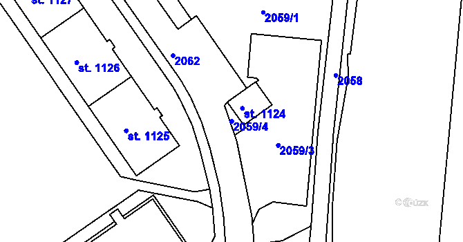 Parcela st. 2059/4 v KÚ Horní Staré Město, Katastrální mapa