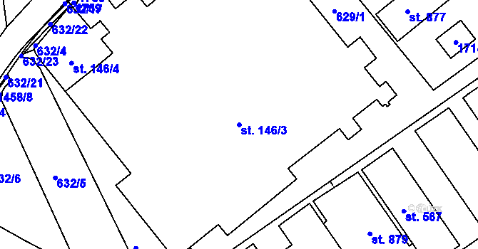 Parcela st. 146/3 v KÚ Poříčí u Trutnova, Katastrální mapa