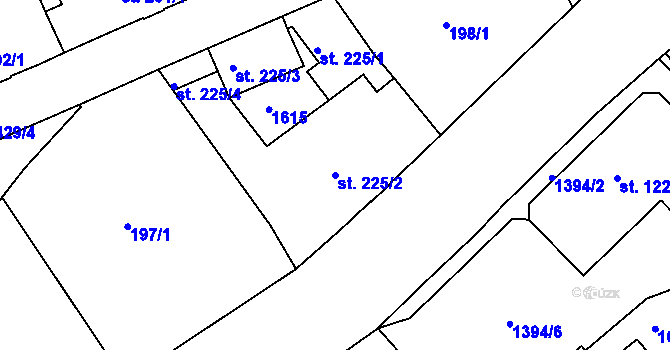 Parcela st. 225/2 v KÚ Poříčí u Trutnova, Katastrální mapa