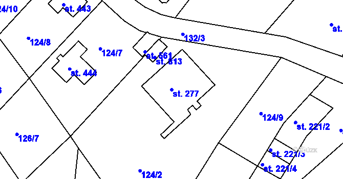 Parcela st. 277 v KÚ Poříčí u Trutnova, Katastrální mapa