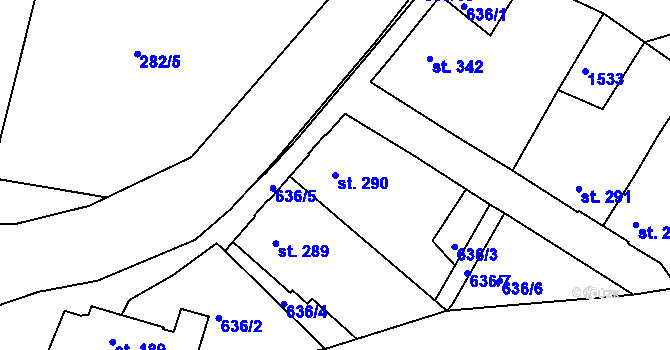 Parcela st. 290 v KÚ Poříčí u Trutnova, Katastrální mapa