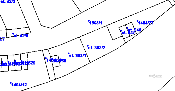 Parcela st. 303/2 v KÚ Poříčí u Trutnova, Katastrální mapa