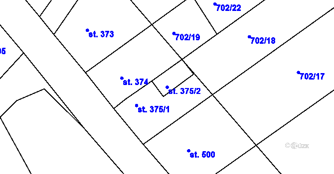Parcela st. 375/2 v KÚ Poříčí u Trutnova, Katastrální mapa