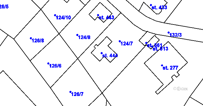 Parcela st. 444 v KÚ Poříčí u Trutnova, Katastrální mapa