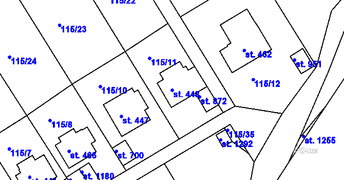 Parcela st. 448 v KÚ Poříčí u Trutnova, Katastrální mapa