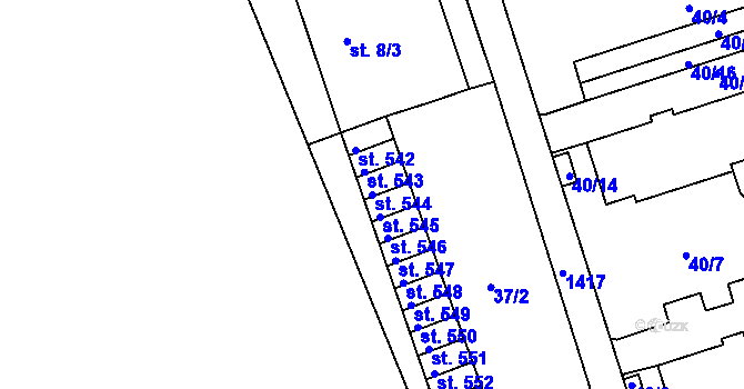 Parcela st. 544 v KÚ Poříčí u Trutnova, Katastrální mapa