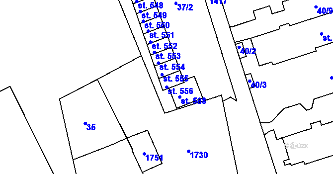 Parcela st. 556 v KÚ Poříčí u Trutnova, Katastrální mapa
