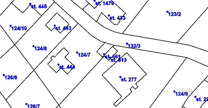Parcela st. 561 v KÚ Poříčí u Trutnova, Katastrální mapa