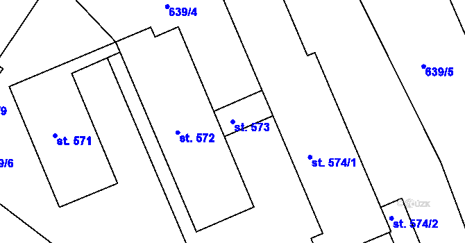Parcela st. 573 v KÚ Poříčí u Trutnova, Katastrální mapa