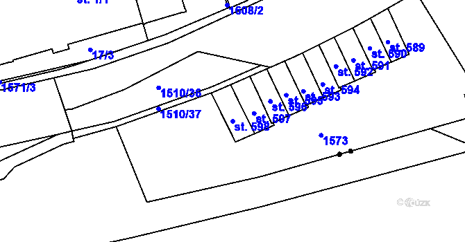 Parcela st. 598 v KÚ Poříčí u Trutnova, Katastrální mapa