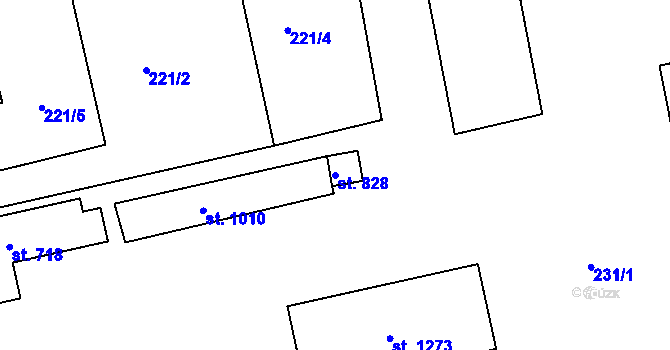 Parcela st. 828 v KÚ Poříčí u Trutnova, Katastrální mapa