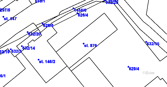 Parcela st. 876 v KÚ Poříčí u Trutnova, Katastrální mapa