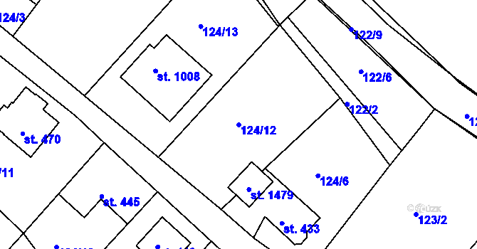 Parcela st. 124/12 v KÚ Poříčí u Trutnova, Katastrální mapa