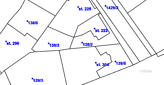 Parcela st. 138/2 v KÚ Poříčí u Trutnova, Katastrální mapa