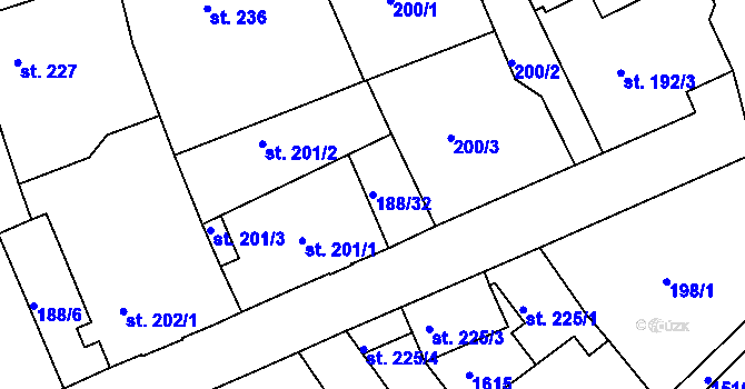 Parcela st. 188/32 v KÚ Poříčí u Trutnova, Katastrální mapa