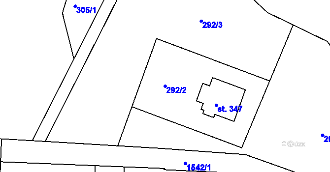 Parcela st. 292/2 v KÚ Poříčí u Trutnova, Katastrální mapa