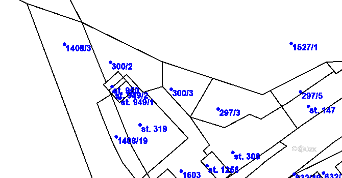 Parcela st. 300/3 v KÚ Poříčí u Trutnova, Katastrální mapa