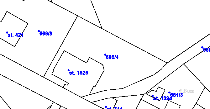 Parcela st. 666/4 v KÚ Poříčí u Trutnova, Katastrální mapa