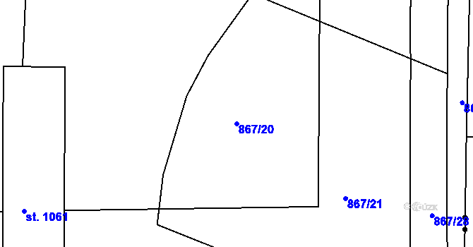 Parcela st. 867/20 v KÚ Poříčí u Trutnova, Katastrální mapa