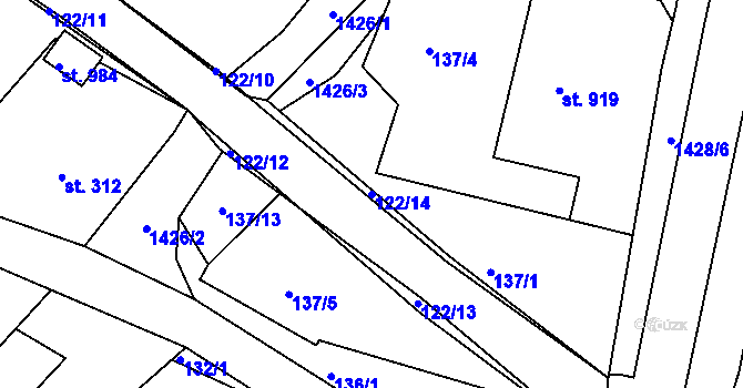 Parcela st. 122/14 v KÚ Poříčí u Trutnova, Katastrální mapa