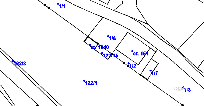 Parcela st. 122/15 v KÚ Poříčí u Trutnova, Katastrální mapa