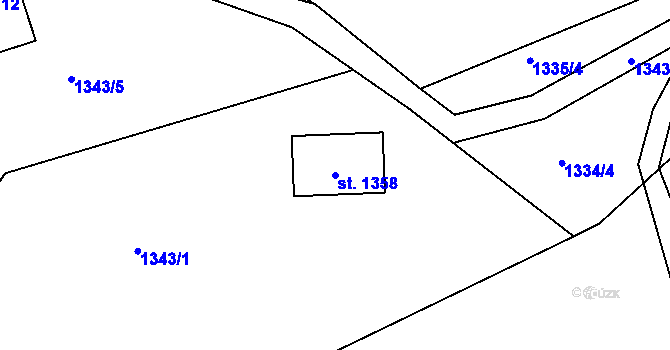 Parcela st. 1358 v KÚ Poříčí u Trutnova, Katastrální mapa