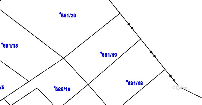 Parcela st. 681/19 v KÚ Poříčí u Trutnova, Katastrální mapa