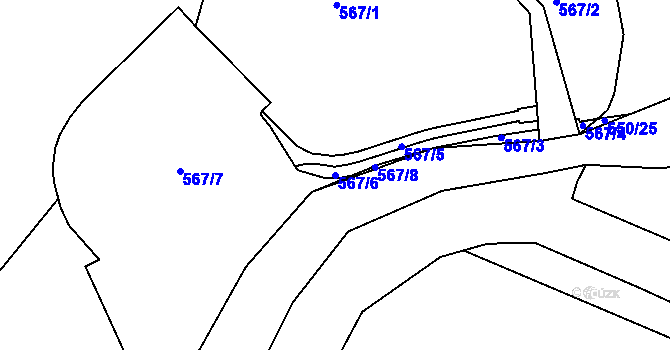 Parcela st. 567/6 v KÚ Poříčí u Trutnova, Katastrální mapa