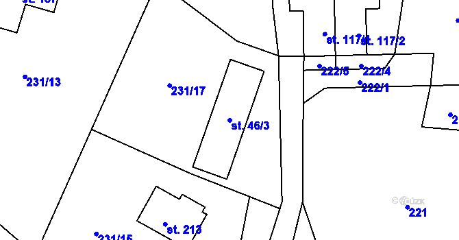 Parcela st. 46/3 v KÚ Bojiště u Trutnova, Katastrální mapa