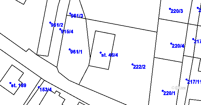 Parcela st. 46/4 v KÚ Bojiště u Trutnova, Katastrální mapa