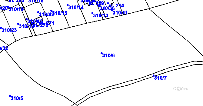 Parcela st. 310/6 v KÚ Bojiště u Trutnova, Katastrální mapa