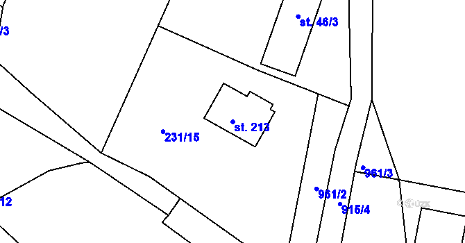 Parcela st. 213 v KÚ Bojiště u Trutnova, Katastrální mapa