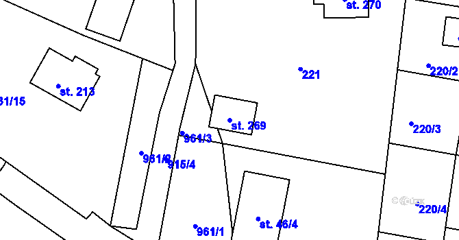 Parcela st. 269 v KÚ Bojiště u Trutnova, Katastrální mapa