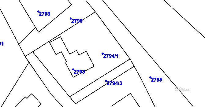 Parcela st. 2794/1 v KÚ Třanovice, Katastrální mapa