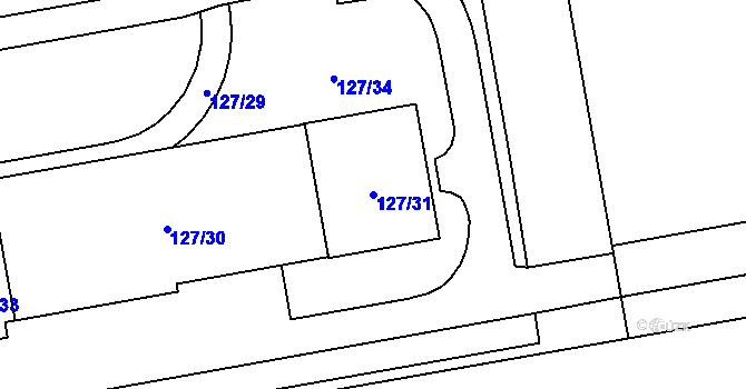 Parcela st. 127/31 v KÚ Třanovice, Katastrální mapa