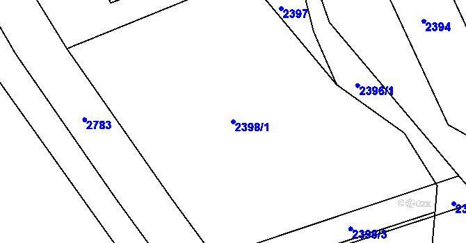 Parcela st. 2398/1 v KÚ Třanovice, Katastrální mapa