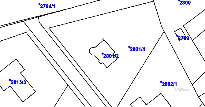 Parcela st. 2801/2 v KÚ Třanovice, Katastrální mapa
