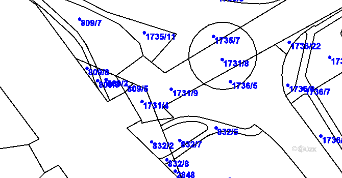Parcela st. 1731/9 v KÚ Třanovice, Katastrální mapa
