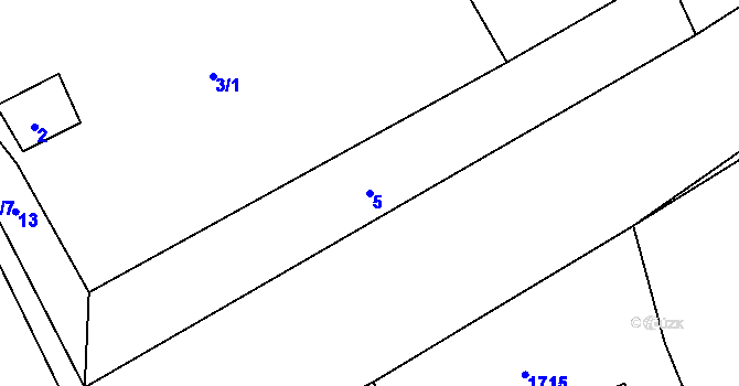 Parcela st. 5 v KÚ Třanovice, Katastrální mapa