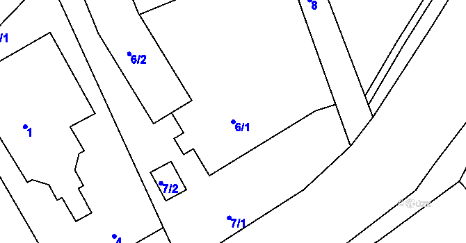Parcela st. 6/1 v KÚ Třanovice, Katastrální mapa