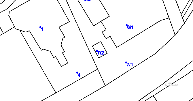 Parcela st. 7/2 v KÚ Třanovice, Katastrální mapa