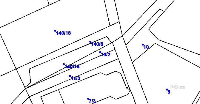 Parcela st. 11/2 v KÚ Třanovice, Katastrální mapa
