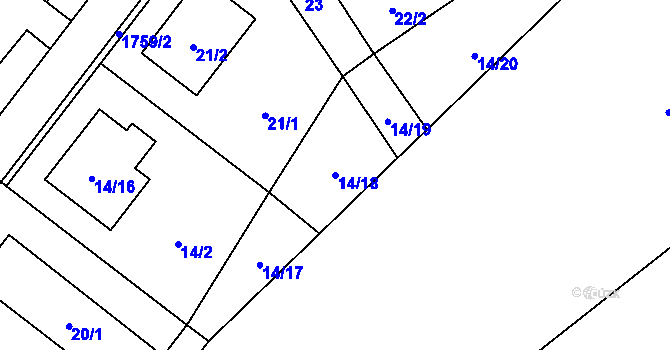Parcela st. 14/18 v KÚ Třanovice, Katastrální mapa