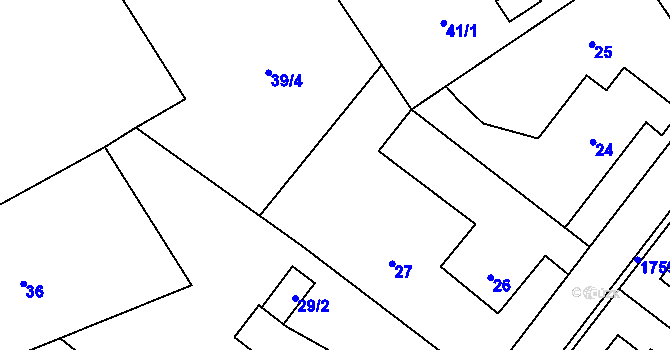 Parcela st. 39/1 v KÚ Třanovice, Katastrální mapa
