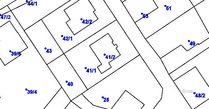 Parcela st. 41/2 v KÚ Třanovice, Katastrální mapa