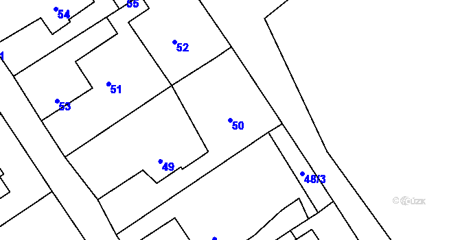 Parcela st. 50 v KÚ Třanovice, Katastrální mapa