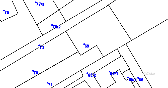Parcela st. 69 v KÚ Třanovice, Katastrální mapa
