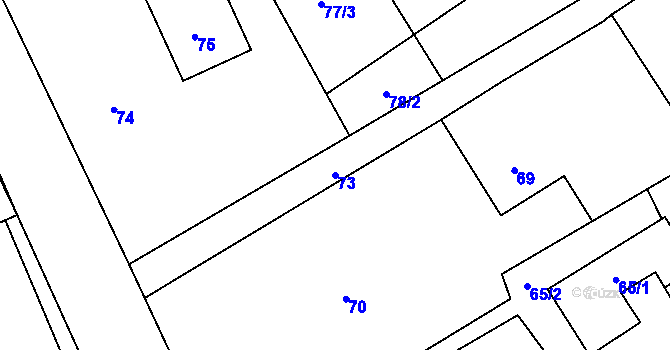 Parcela st. 73 v KÚ Třanovice, Katastrální mapa